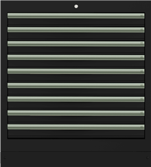 BOXO Onderkast met 9 laden RAL9017 hgr groen