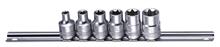 3/8" TX-E Dopsleutelset op rail 6-dlg.