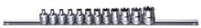 3/8" TX-E Dopsleutelset op rail 12-dlg.