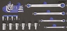 1/2" en 1/4" TX-E-dopsleutel- en TX-ringsleutelset 23-dlg.