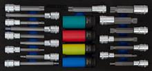 1/2" Bitdopsleutelset en krachtdopsleutelset 21-dlg.