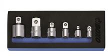 1/4", 3/8", 1/2" en 3/4" Verloopdopsleutelset 6-dlg.