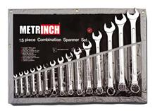 Steek -ringsleutelset in roltas, 15-Dlg.