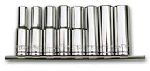 Dopsleutelset lang op rail 8-dlg. 