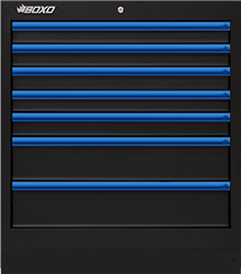 Onderkast met 7 laden RAL9017 blauw