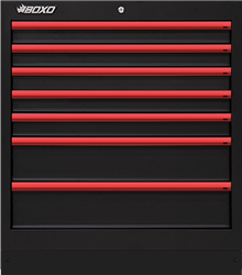 Onderkast met 7 laden RAL9017 hgreep roo