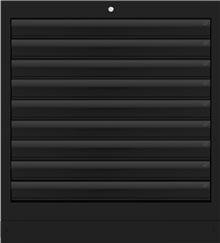 Onderkast met 9 laden RAL9017 hgr zwart