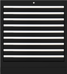 Onderkast met 9 laden hgr zilver