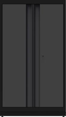 Hoge kast met dubbele deuren en verstelbare planken