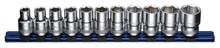 1/2" Dopsleutelset op rail 11-dlg.