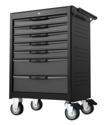 BOXO 7 Drawer trolley with MIS system, Black/Grey - 681x459x1000 mm, 330pc