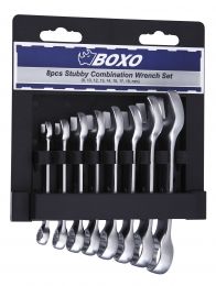 Stubby combination wrench set 8pc