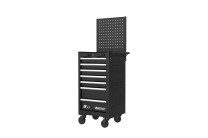 7 Drawer trolley with MIS system Elite, black-grey - stainless steel worktop