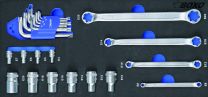 1/2" & 1/4" TX-E socket set and TX-double ring wrench set 23pc 