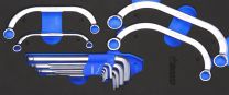 Half-moon ring wrench and hex key set 13pc