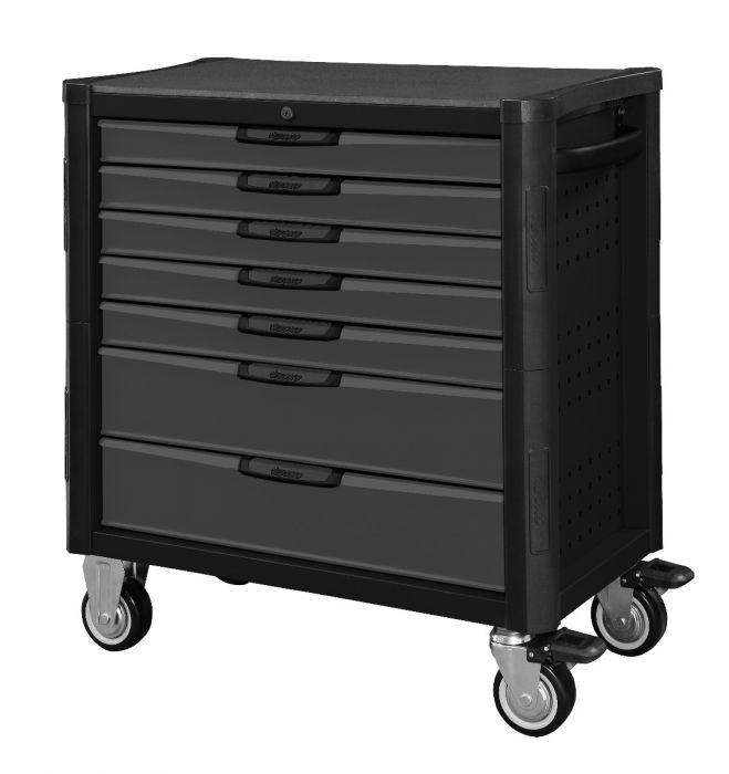 Scheermes Feodaal kleur BOXO Gereedschapswagen met 7 laden zwart/grijs compleet met BXE030, 7 laden gereedschapset 538-dlg. Scheermes Feodaal kleur BOXO Gereedschapswagen met 7 laden zwart/grijs compleet met BXE030, 7 laden gereedschapset 538-dlg.